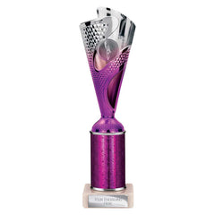 Rodeo Purple & Silver Tube Trophy