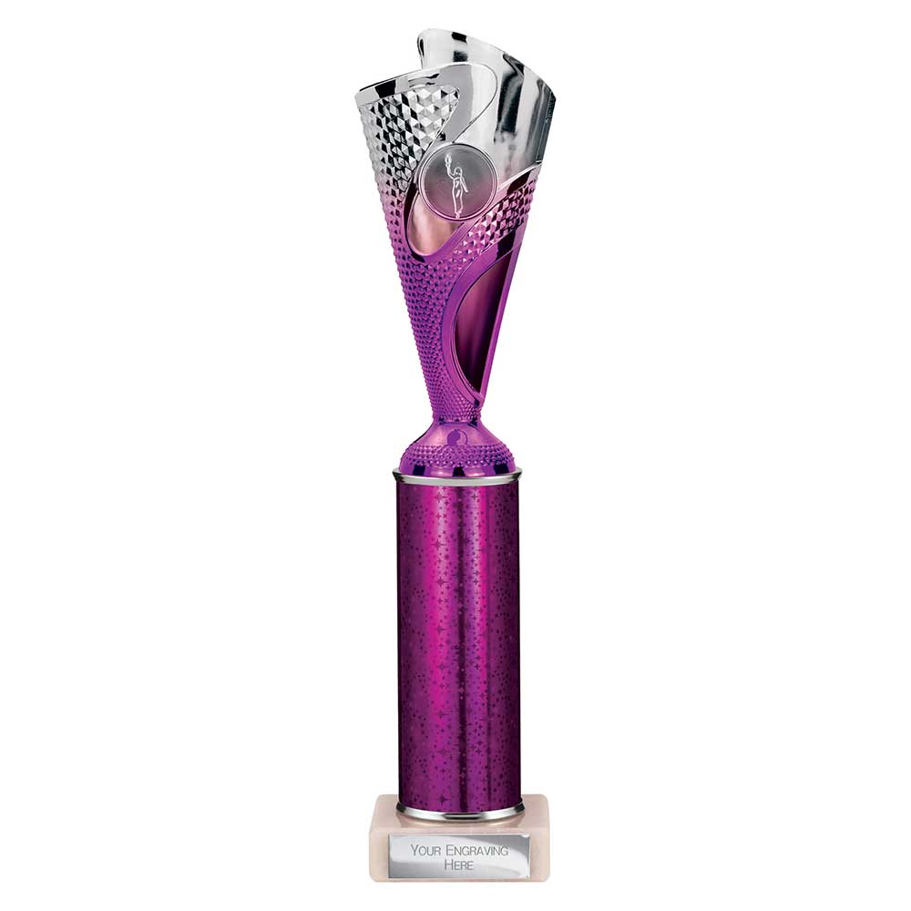 Rodeo Purple & Silver Tube Trophy