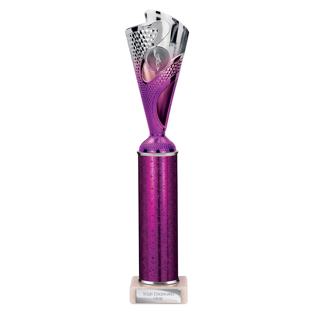 Rodeo Purple & Silver Tube Trophy