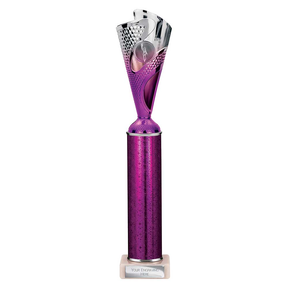 Rodeo Purple & Silver Tube Trophy