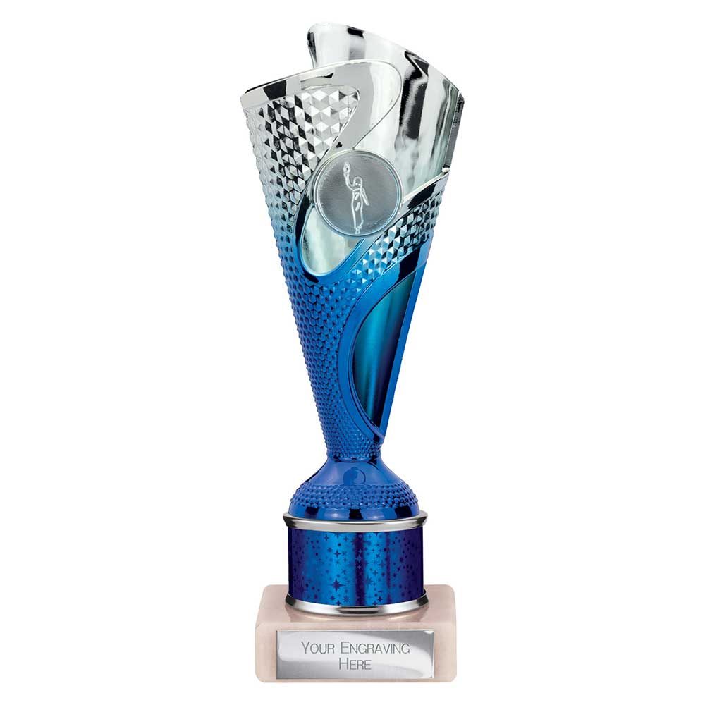 Rodeo Blue & Silver Tube Trophy