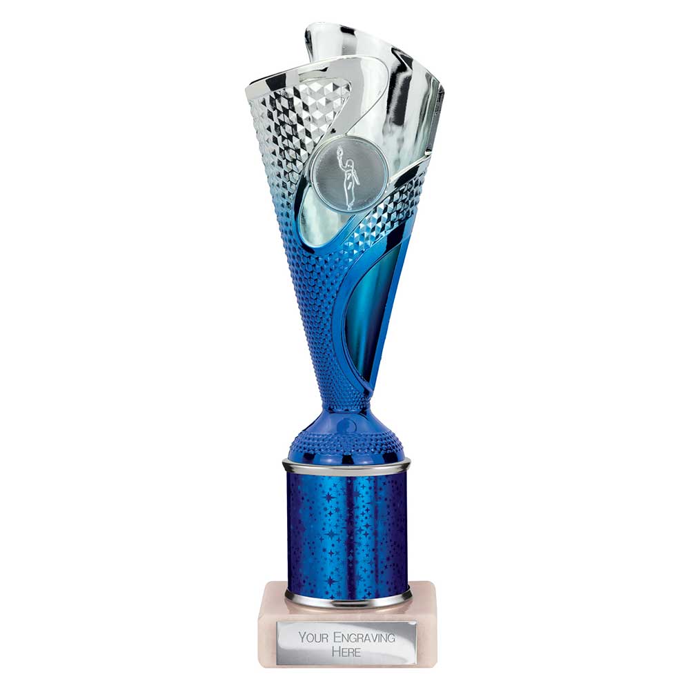 Rodeo Blue & Silver Tube Trophy