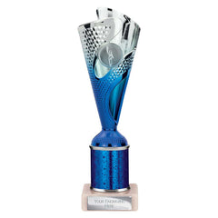 Rodeo Blue & Silver Tube Trophy