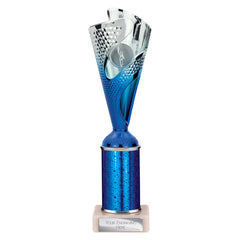Rodeo Blue & Silver Tube Trophy