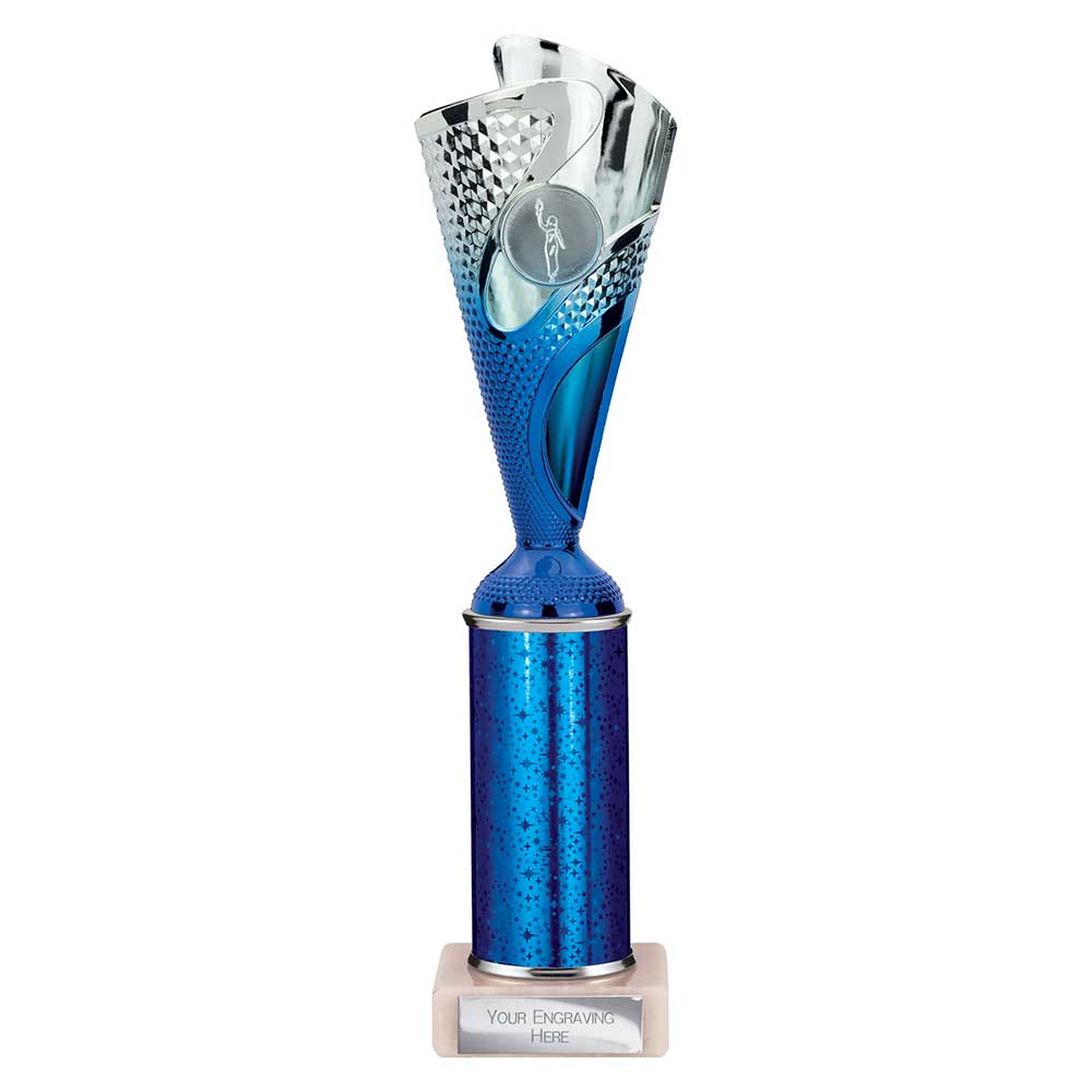 Rodeo Blue & Silver Tube Trophy