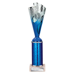 Rodeo Blue & Silver Tube Trophy