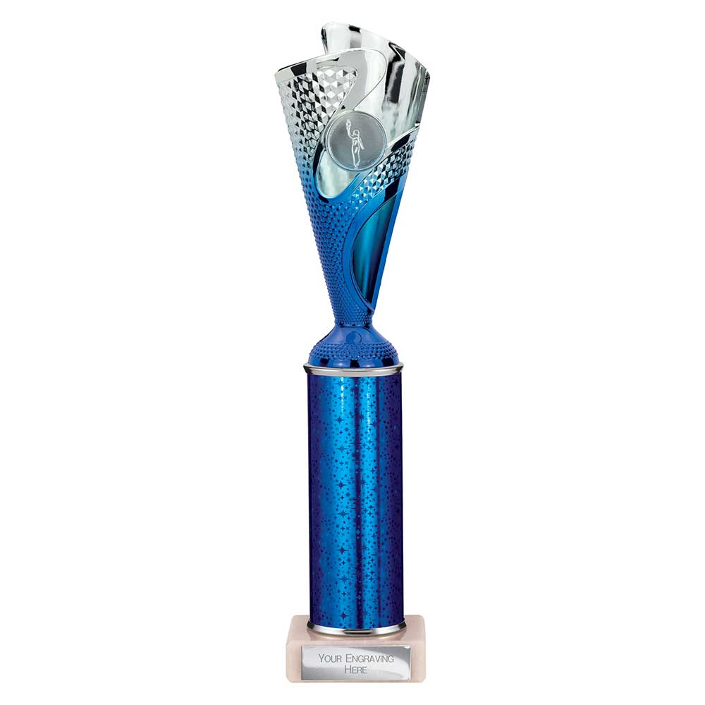 Rodeo Blue & Silver Tube Trophy