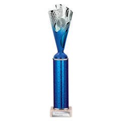 Rodeo Blue & Silver Tube Trophy