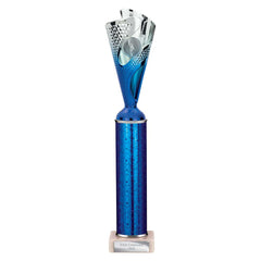 Rodeo Blue & Silver Tube Trophy
