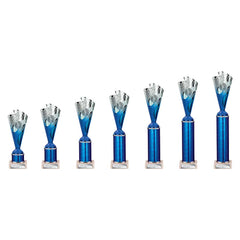 Rodeo Blue & Silver Tube Trophy