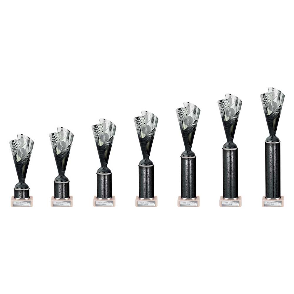 Rodeo Black & Silver Tube Trophy