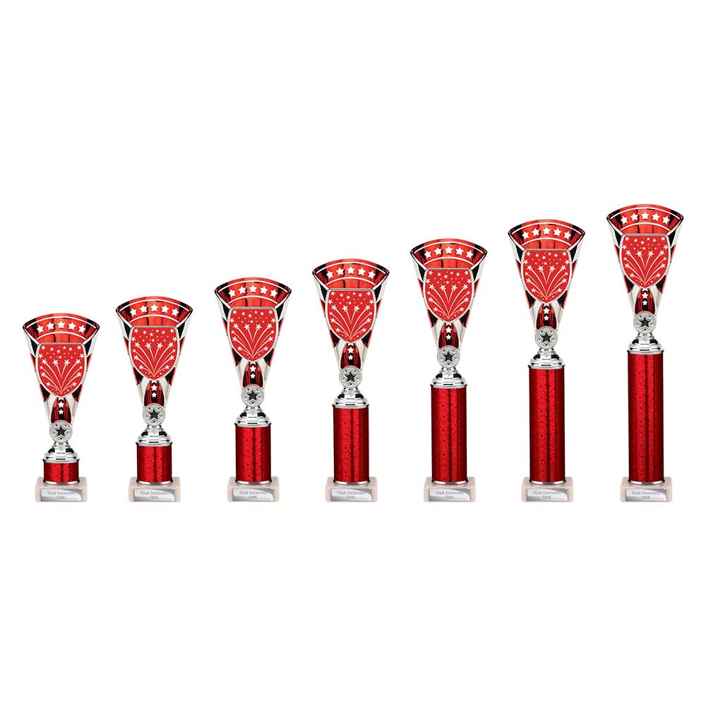 Cobra Star Red & Silver Tube Trophy