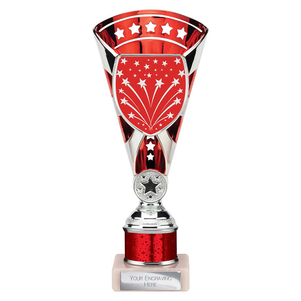 Cobra Star Red & Silver Tube Trophy