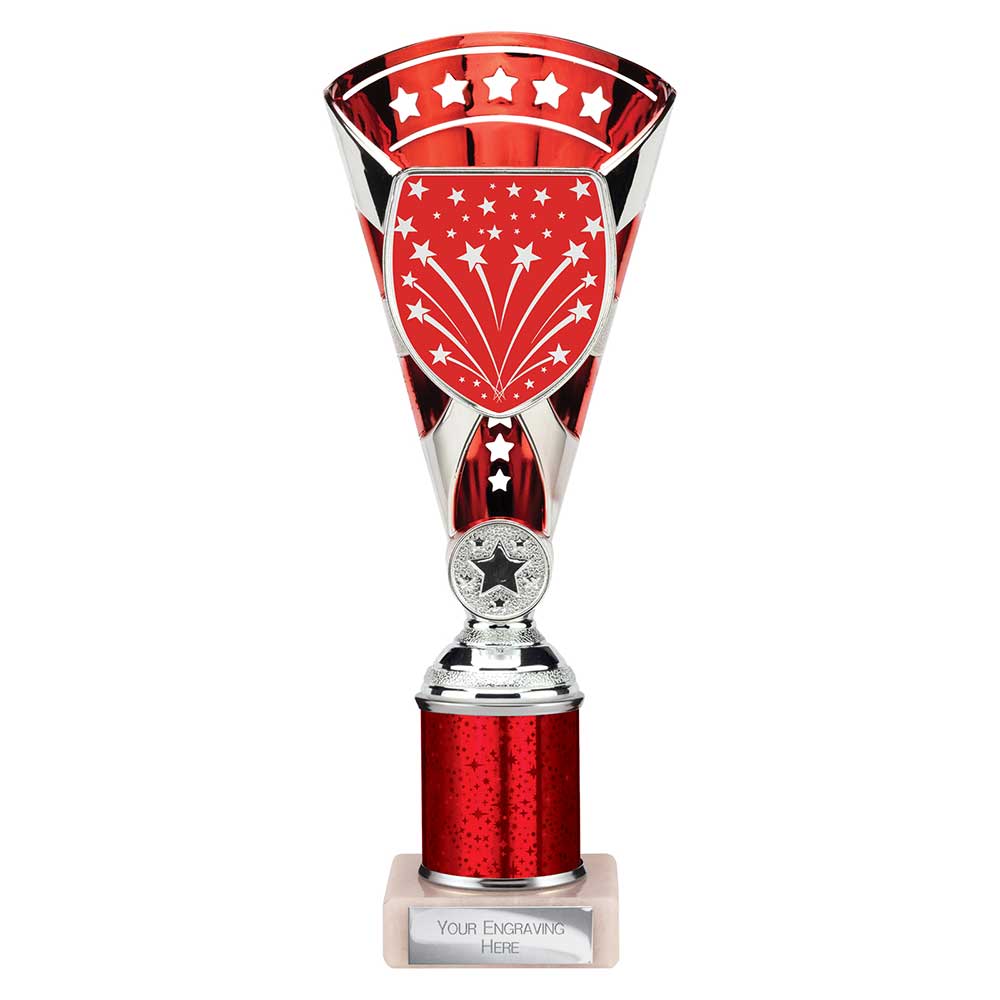 Cobra Star Red & Silver Tube Trophy