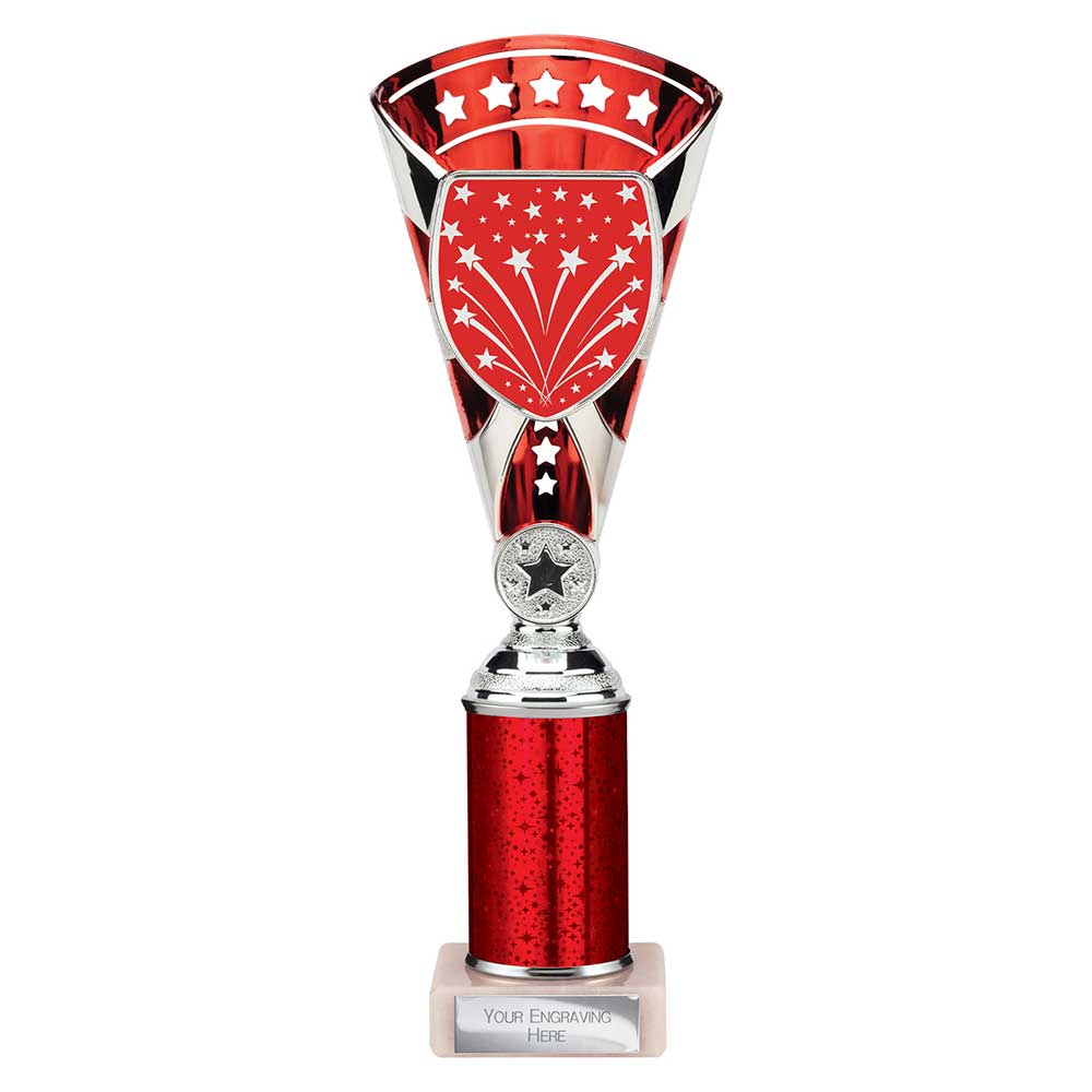 Cobra Star Red & Silver Tube Trophy