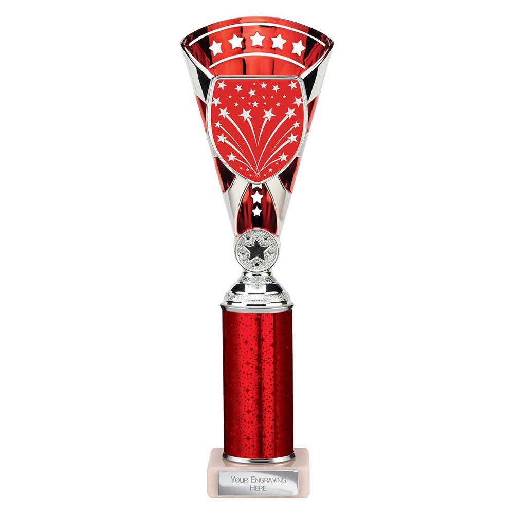 Cobra Star Red & Silver Tube Trophy