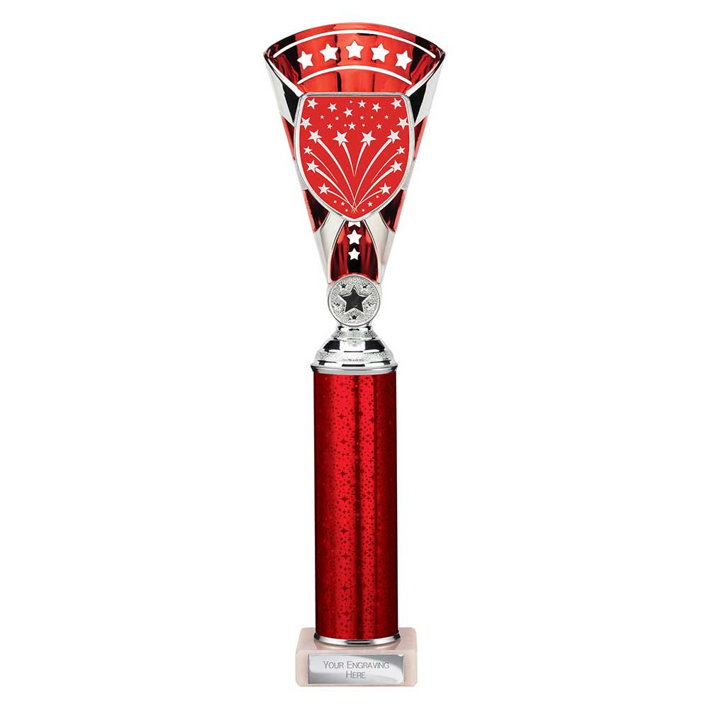 Cobra Star Red & Silver Tube Trophy