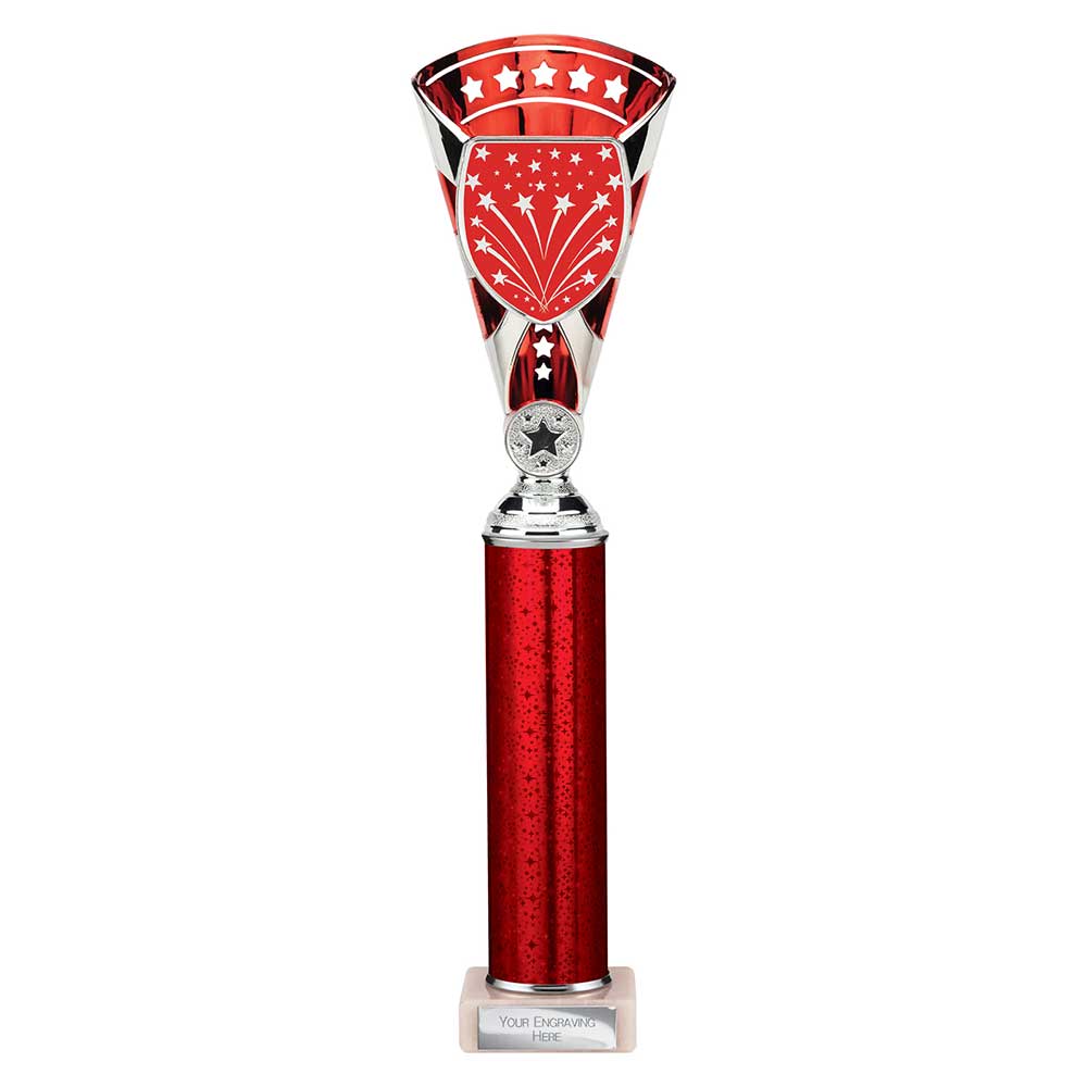 Cobra Star Red & Silver Tube Trophy