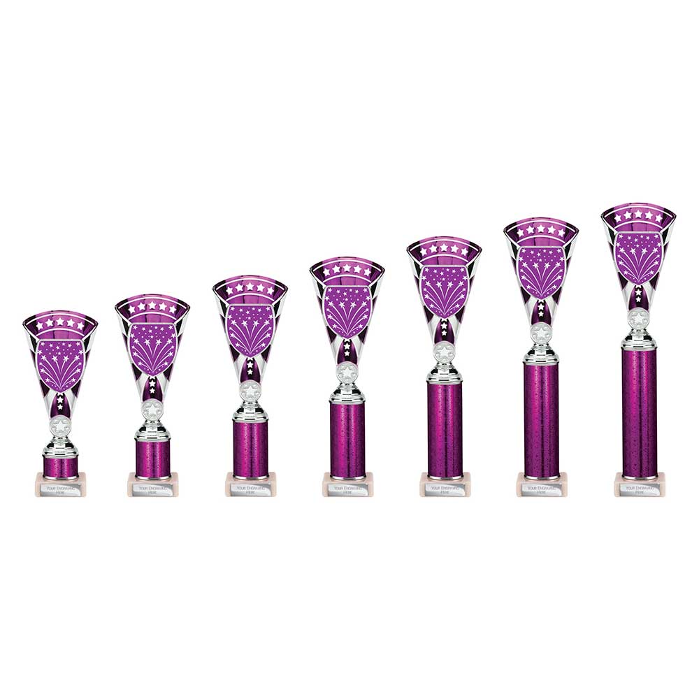 Cobra Star Purple & Silver Tube Trophy