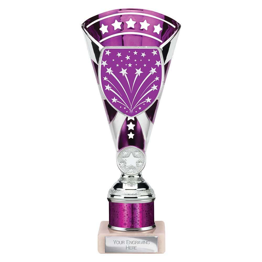 Cobra Star Purple & Silver Tube Trophy