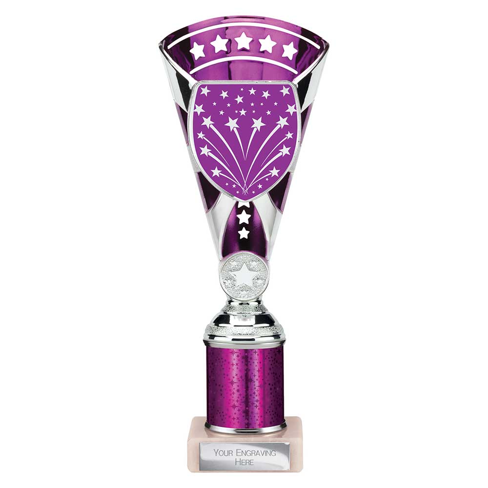 Cobra Star Purple & Silver Tube Trophy