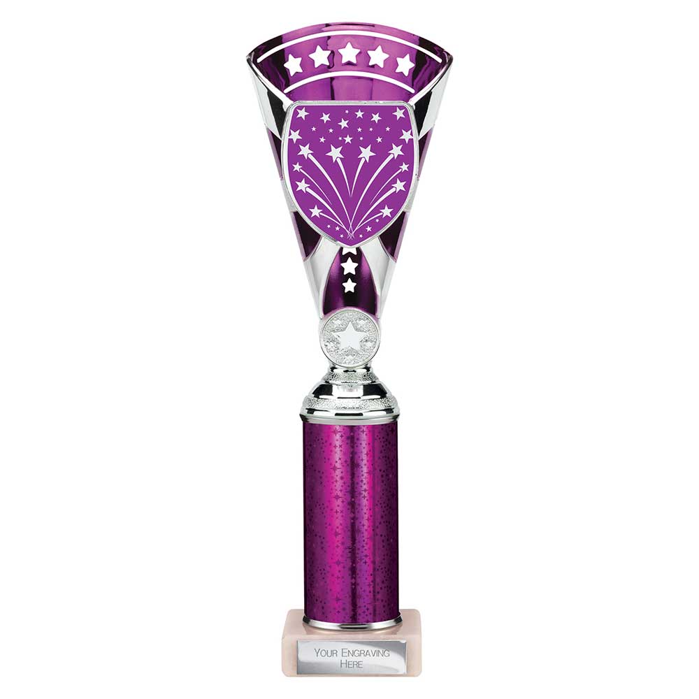 Cobra Star Purple & Silver Tube Trophy
