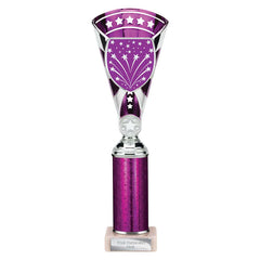 Cobra Star Purple & Silver Tube Trophy