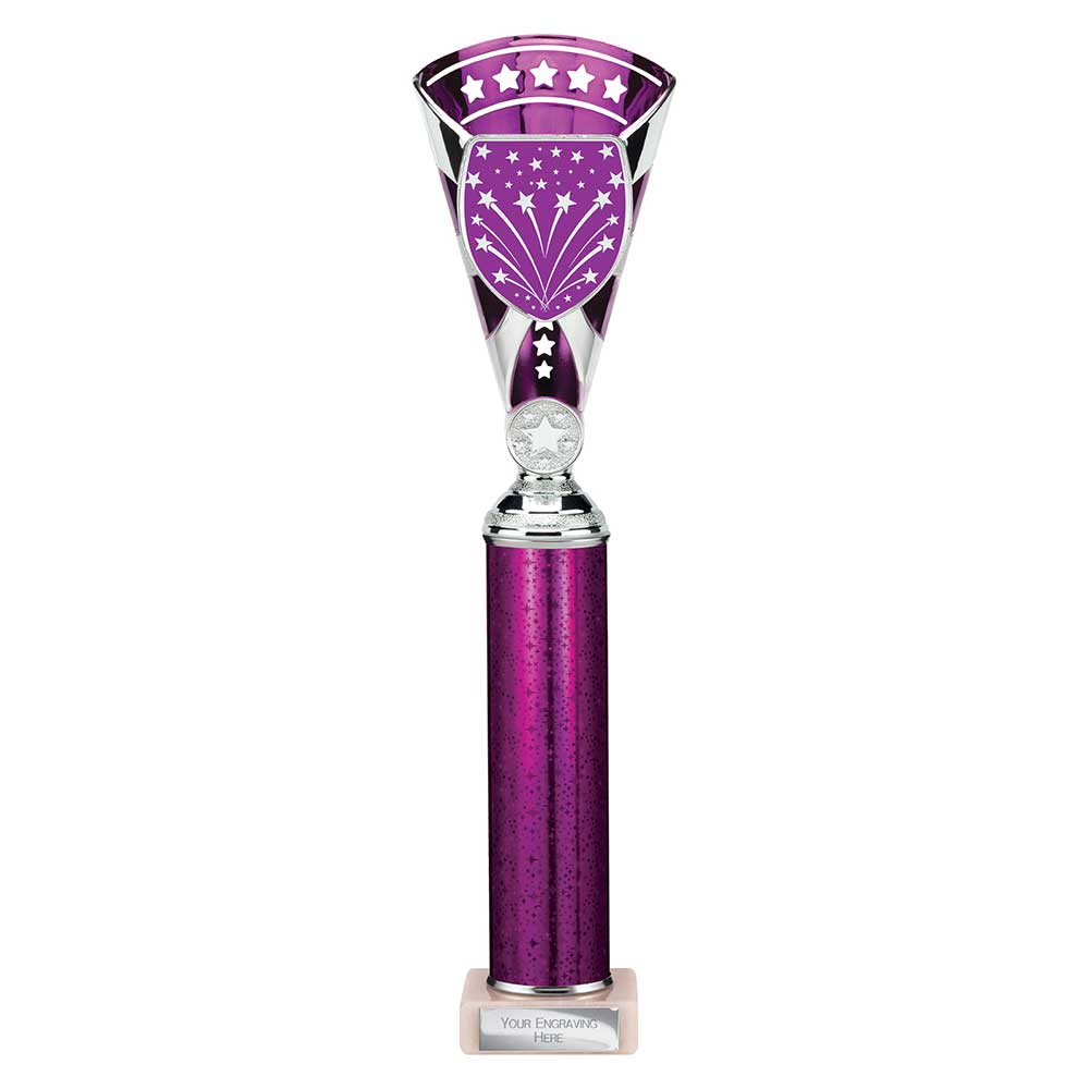 Cobra Star Purple & Silver Tube Trophy