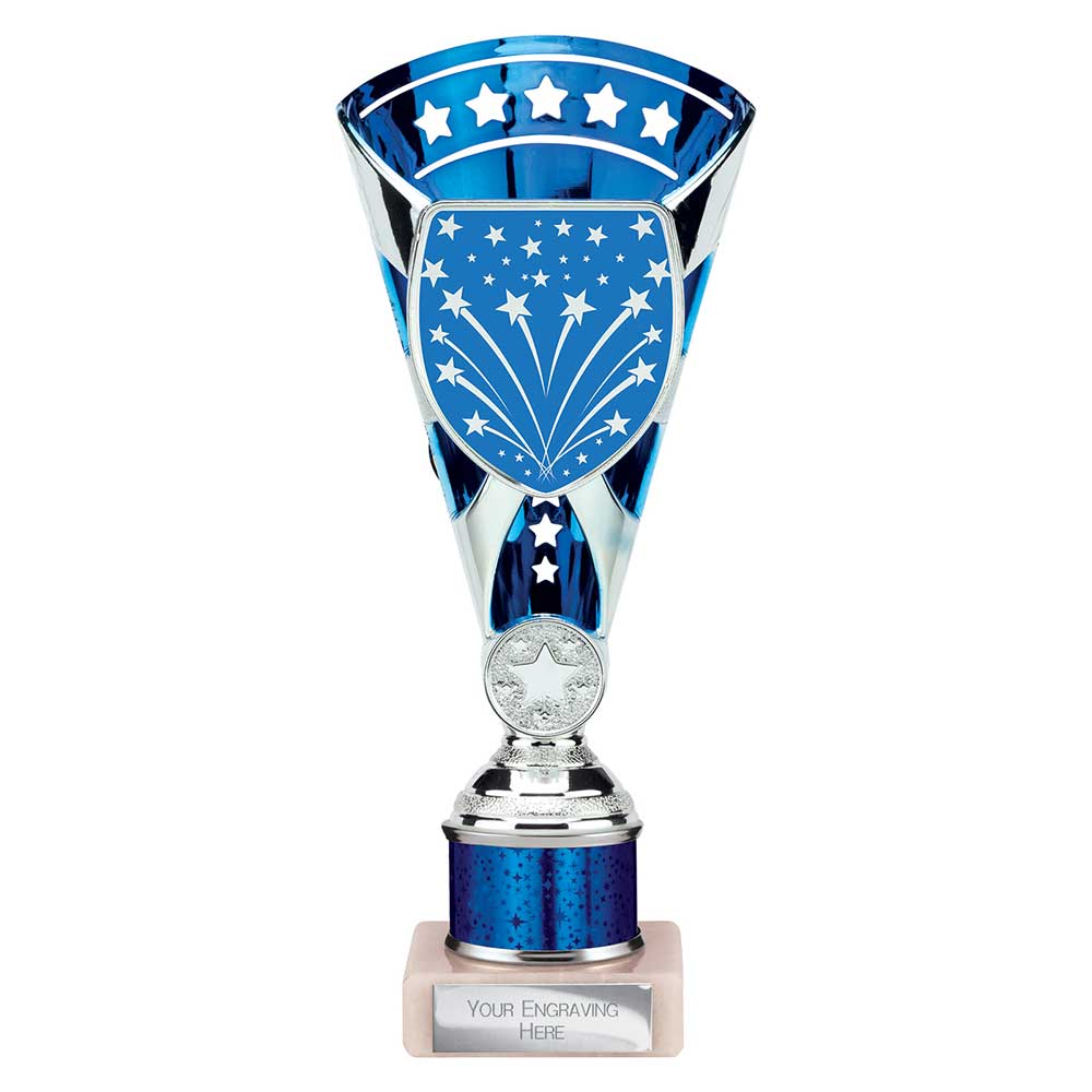 Cobra Star Blue & Silver Tube Trophy