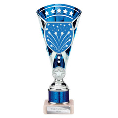 Cobra Star Blue & Silver Tube Trophy