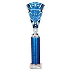 Cobra Star Blue & Silver Tube Trophy