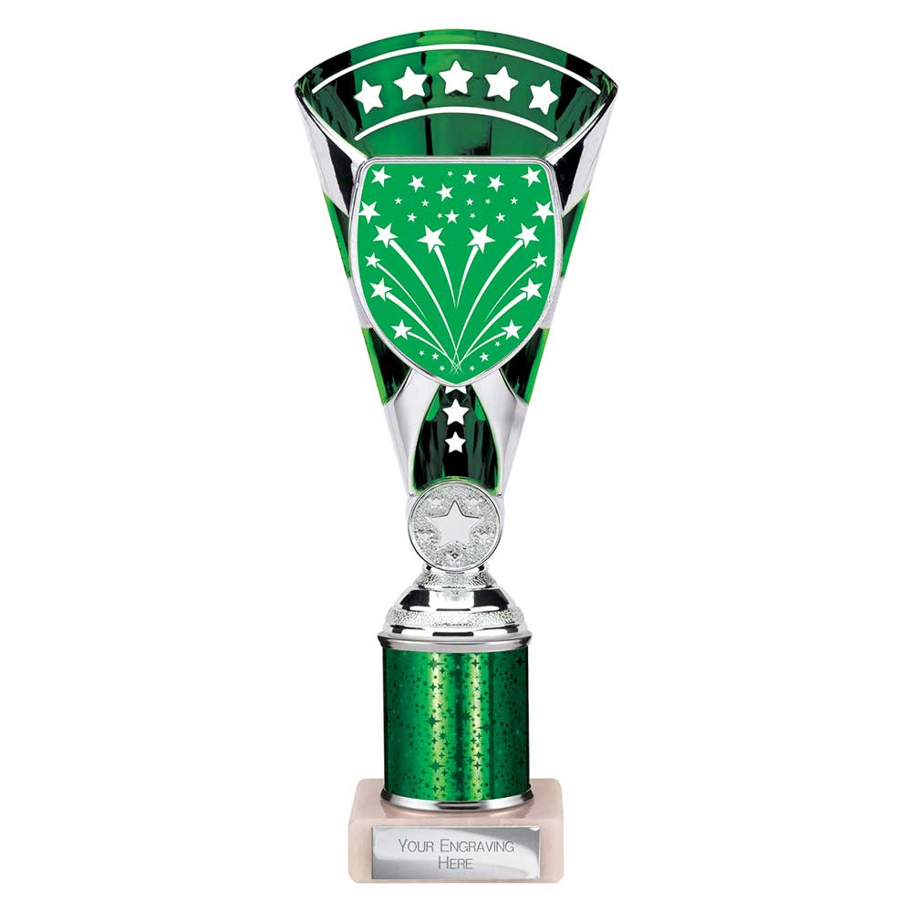 Cobra Star Green & Silver Tube Trophy