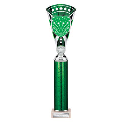 Cobra Star Green & Silver Tube Trophy