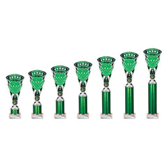 Cobra Star Green & Silver Tube Trophy