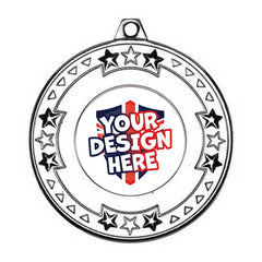 Custom Tri-Star Silver Medal