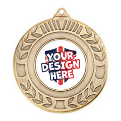 Custom Wreath Antique Gold Medal