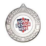 Custom Wreath Antique Silver Medal