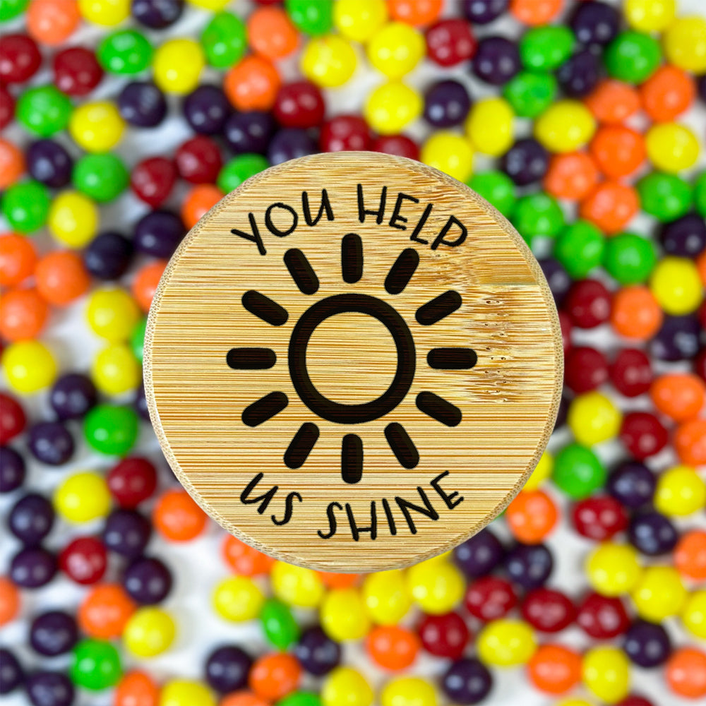 You Help Us Shine Jar Top by School Badges UK