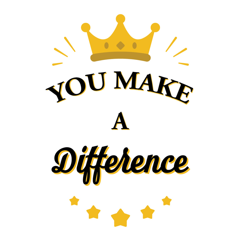 You Make a Difference Clear Acrylic Trophy Design by School Badges UK