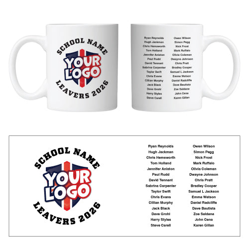 Personalised Graduate Mug with Logo and up to 30 names