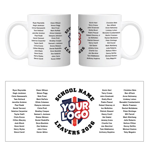 Personalised Graduate Mug with Logo and up to 60 names