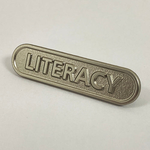 Silver Literacy Bar Badge **SALE ITEM - 50% OFF**