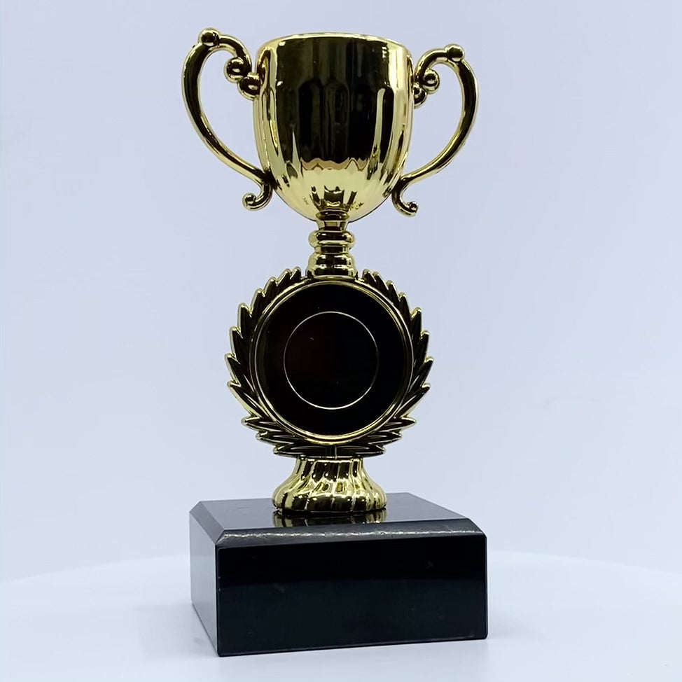 Load video: Personalised Cup Trophy with Marble Base Video by School Badges UK