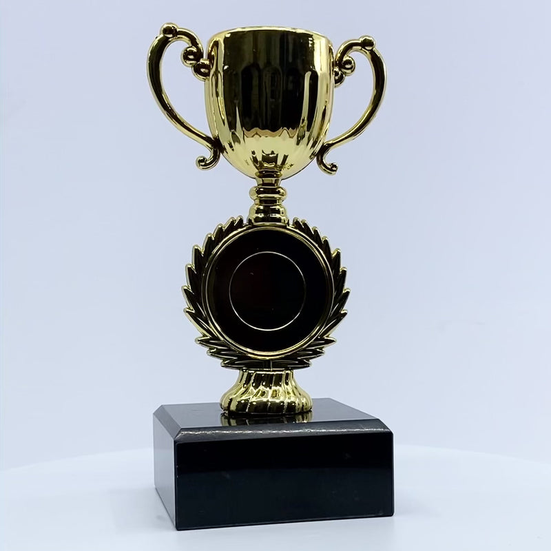 Personalised Cup Trophy with Marble Base Video by School Badges UK