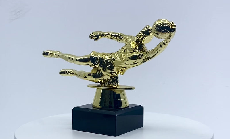 Goalkeeper Football Trophy with Marble Base Video by School Badges UK