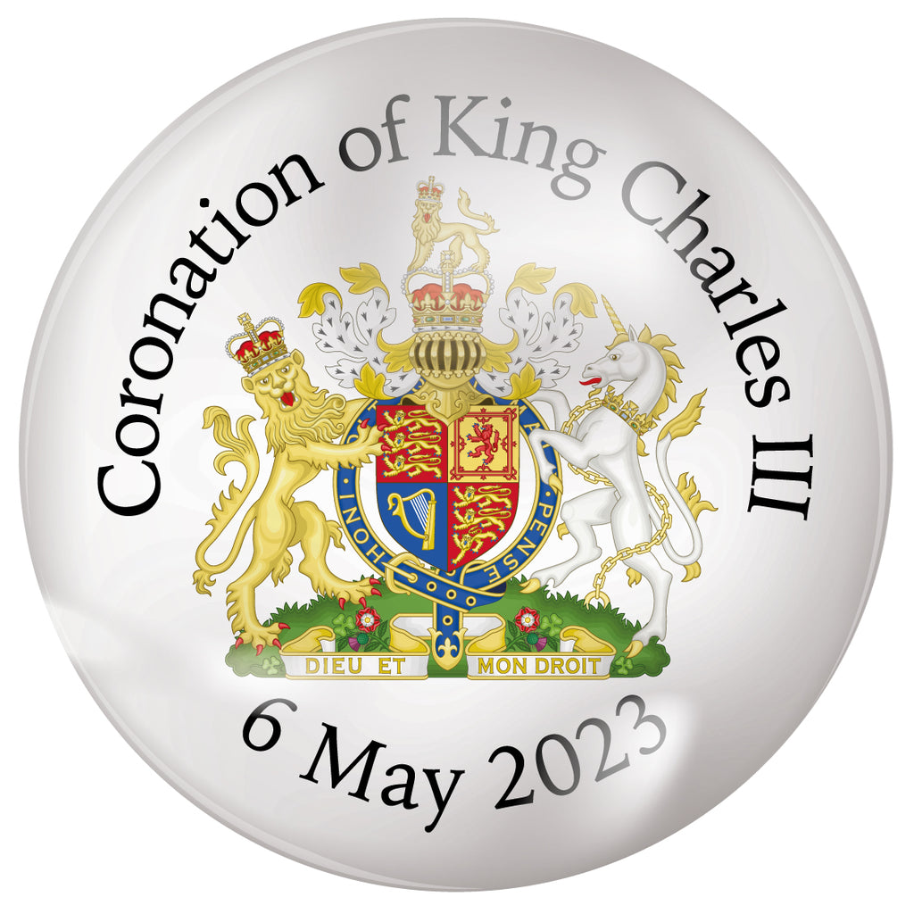 King Charles III Coronation Plastic Button Badges (Pack of 25)