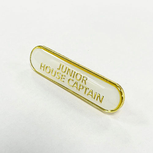 White Junior House Captain Bar Badge **SALE ITEM - 50% OFF** - School Badges UK