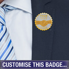 Personalised Scalloped Handshake Badge by School Badges UK