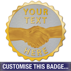 Personalised Scalloped Handshake Badge by School Badges UK
