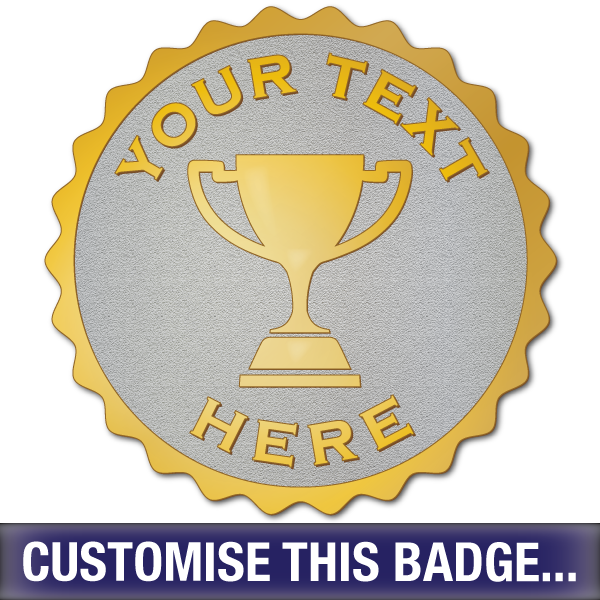 Personalised Scalloped Trophy Badge by School Badges UK